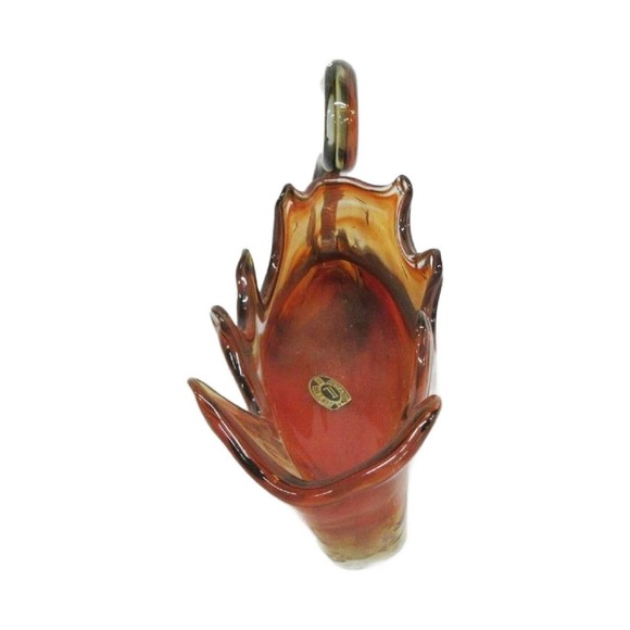 Vintage Hand Blown Stretched Art Glass Swan Candy Dish Planter 1960s 16" Long - Picture 9 of 10